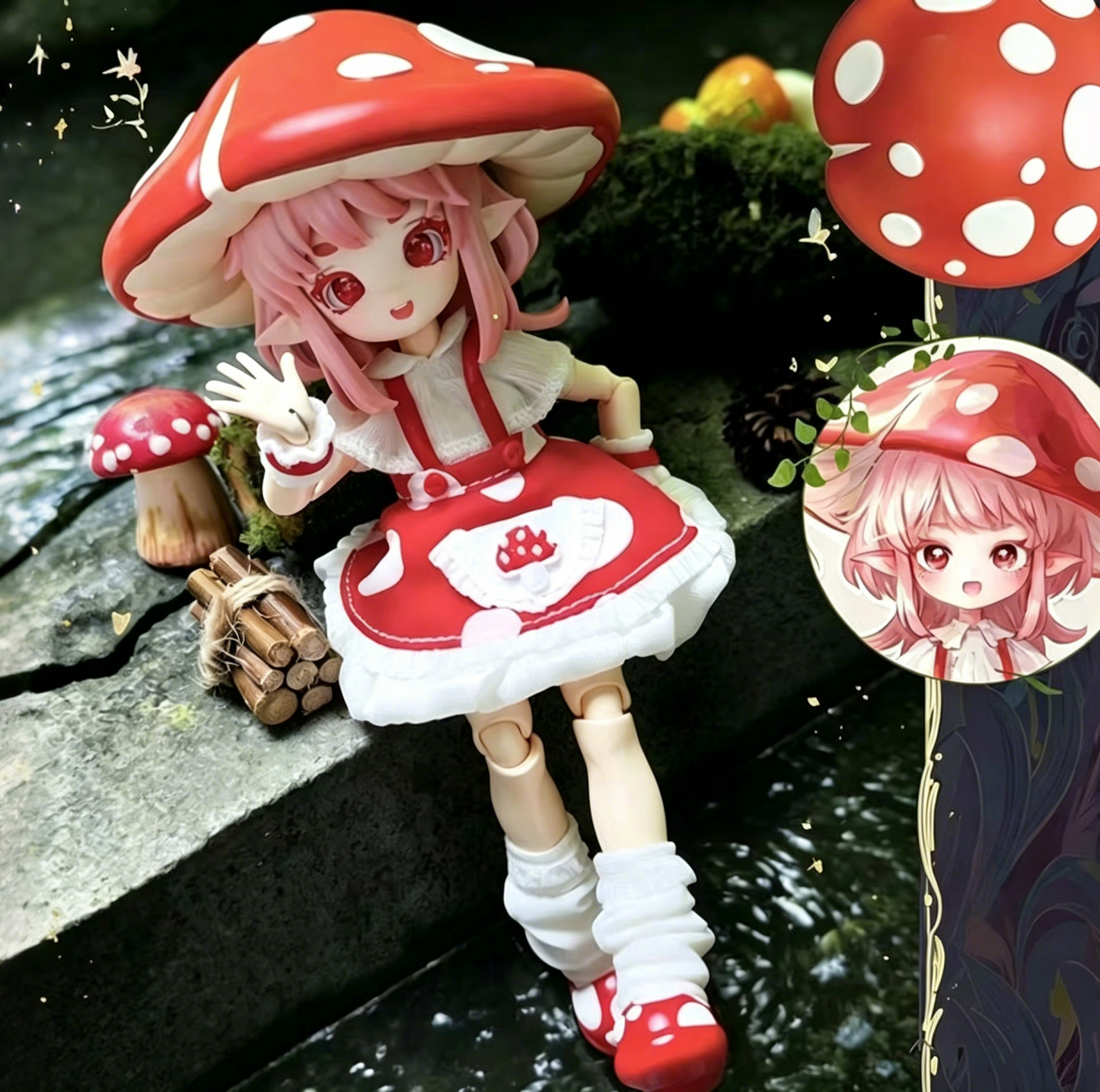 Mushroom Mycelium Naming Series 1/12 Action Figure BJD Blind Box